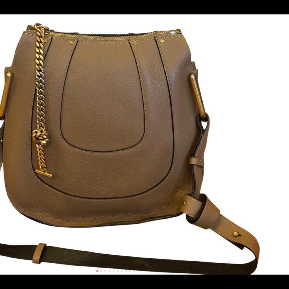 Chloé Brown Leather Shoulder Bag with Gold Chain